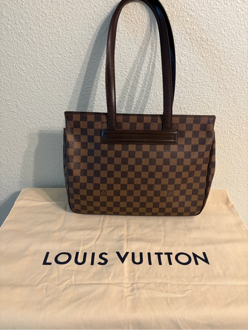 Authentic Louis Vuitton Brown Damier Ebene Shoulder Tote